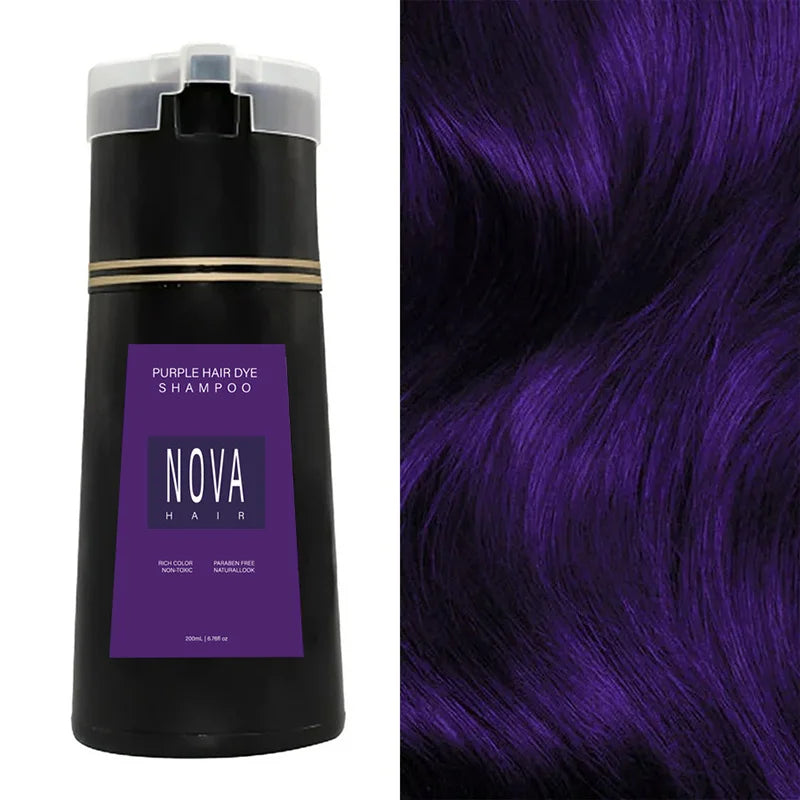 Nova Hair Dyeing Hair Care Shampoo 3-In-1 Natural Fast White Hair Dyed Black Hair Dye Lasting Convenience Men Women Hair Care